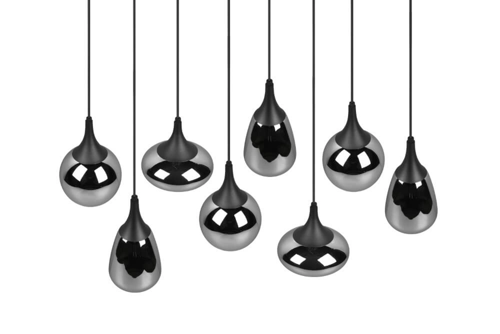 Lampe suspendue 8 lumières Lumina avec verre fumé Trio 4017807542301