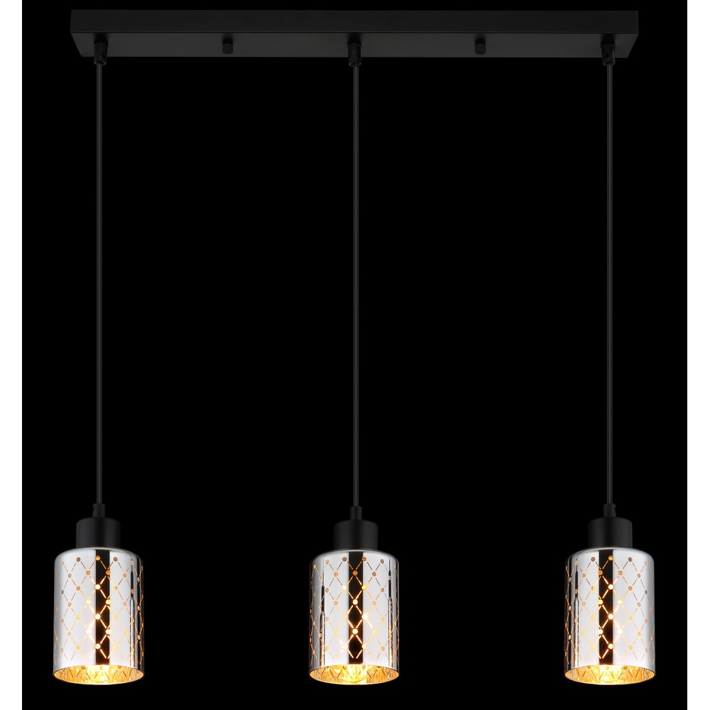 Lampe pendante de conception Alonso Noir à 3 lumières Globo 9007371575251