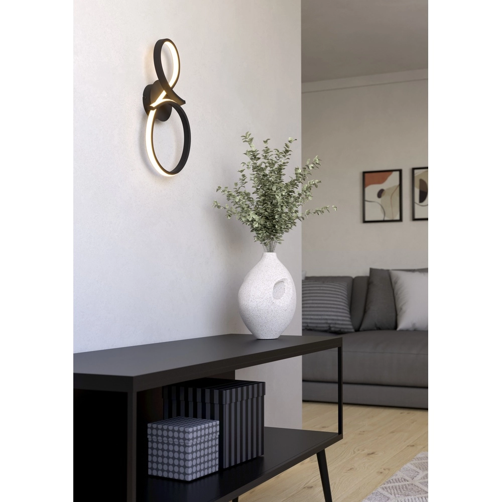 Lampe murale LED moderne Serpins 40 cm - noir Eglo 9008606313679