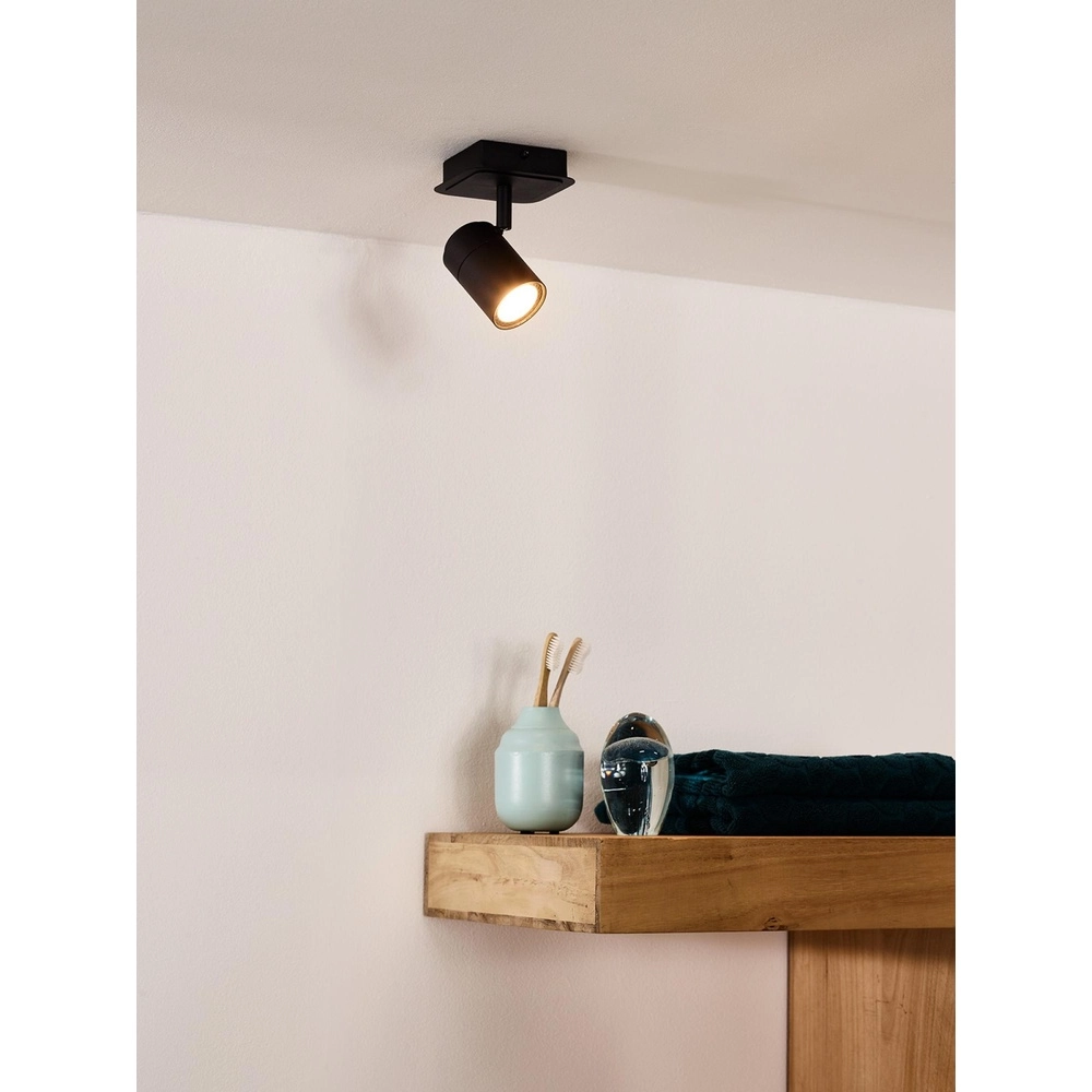 Projecteur de plafond Lennert IP44 noir Lucide 5411212262677