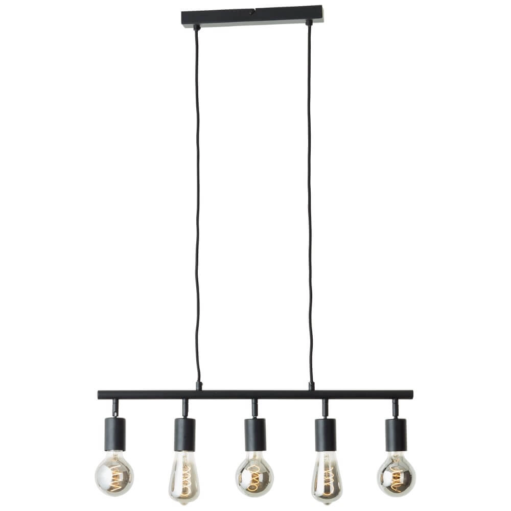 Lampe suspendue 5 lumières Tiffany orientable noir