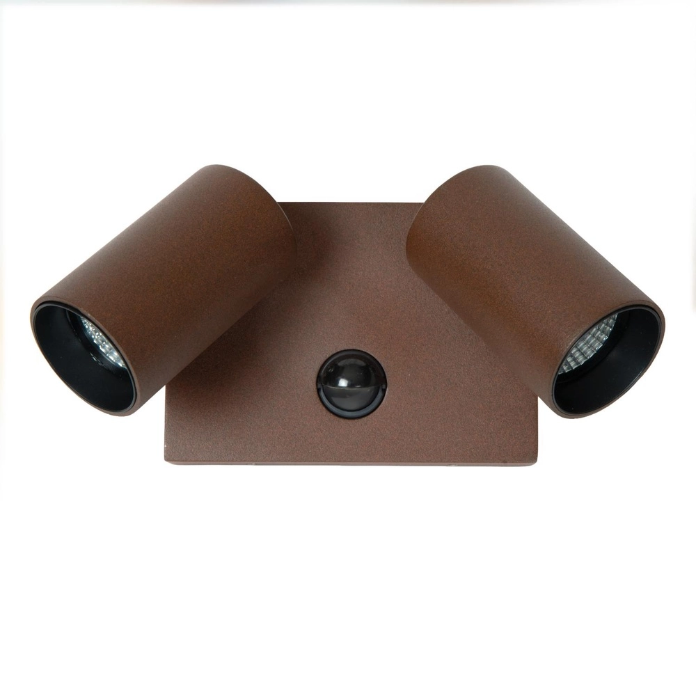 Tache murale IP65 Emeric Double brun rouille avec capteur