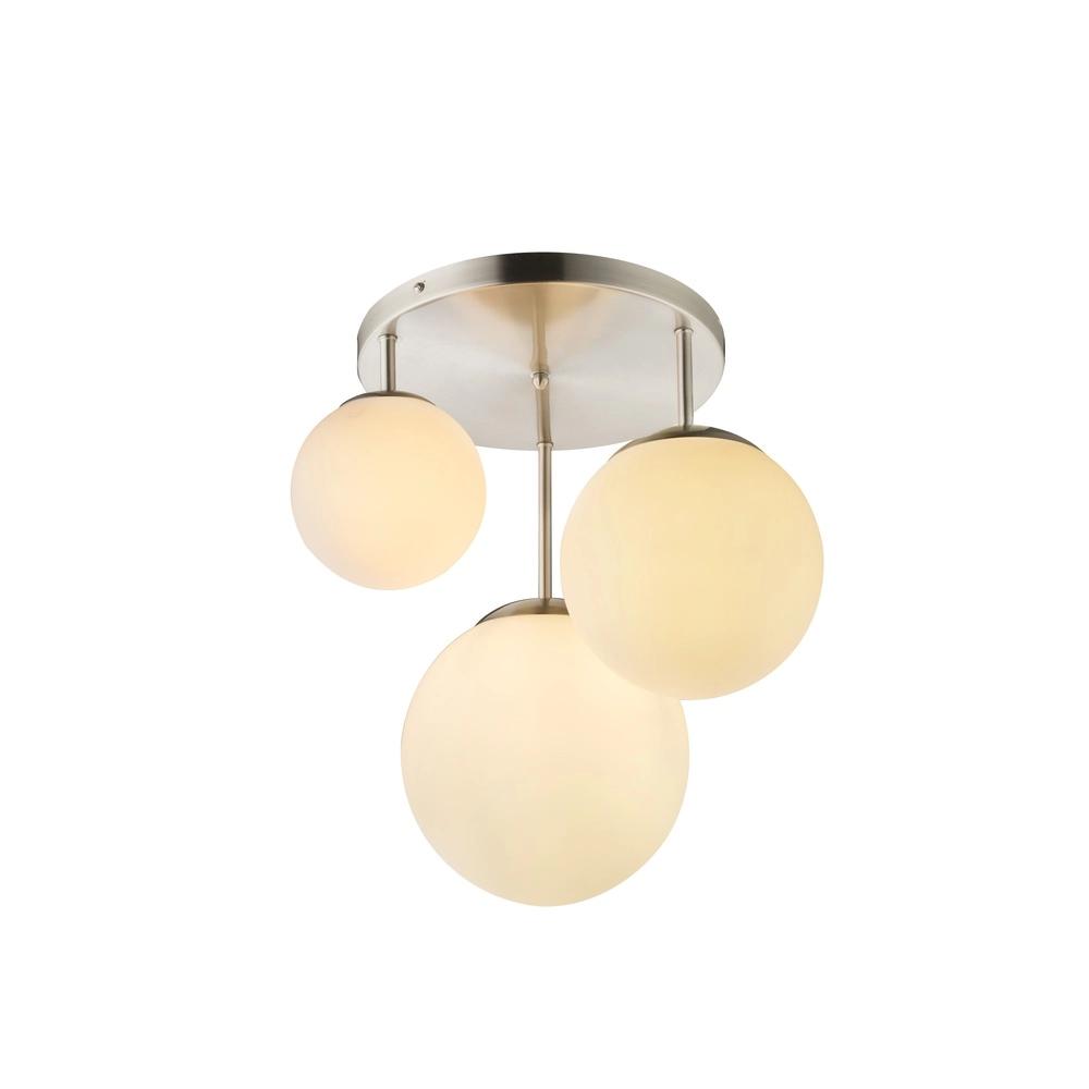 Lampe de plafond à design Joel nickel avec blanc