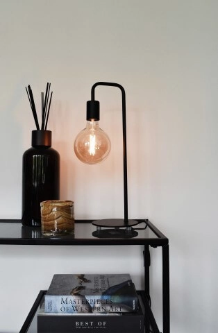 Lampe de table noire Calexa Circle 8712879147381