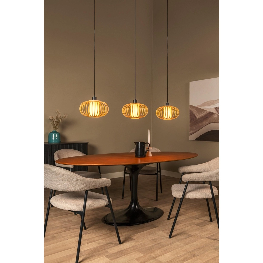 Lampe suspendue Thuline Look bois à 3 clairs Lucide 5411212051790