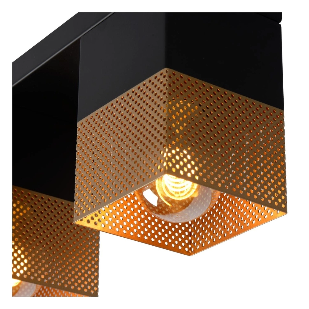 Lampe de plafond à design Renate 3 noir clair avec or Lucide 5411212211262