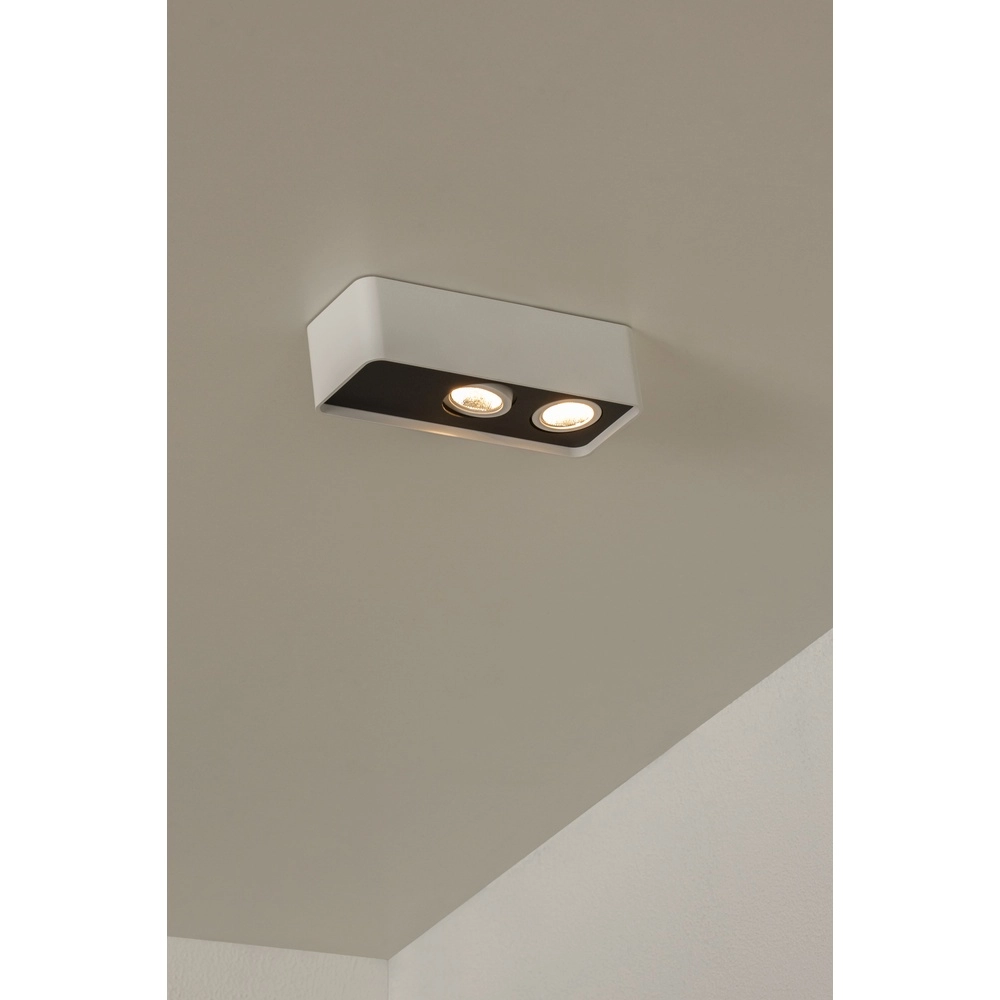 Lampe de plafond à deux lumières Angular Blanc Premium by Lucide 5411212234407