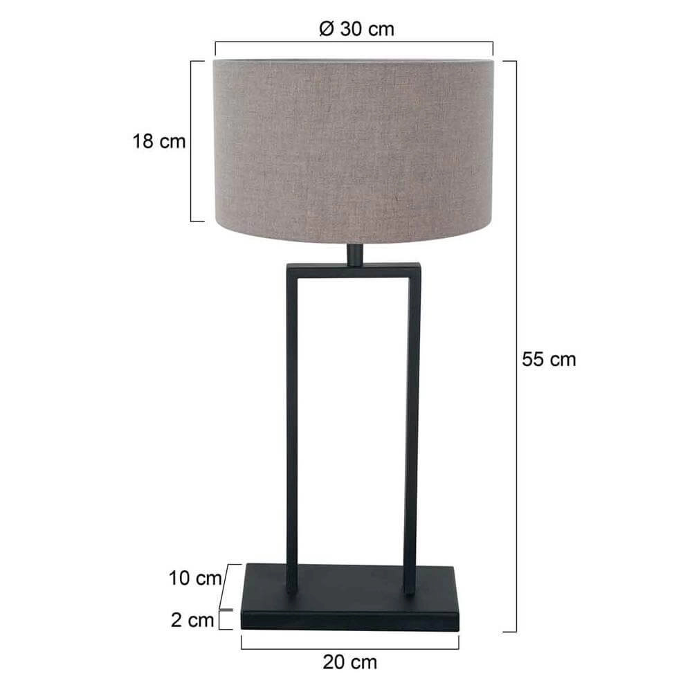 Lampe de table 55cm Stang avec capot gris Steinhauer 8712746173987