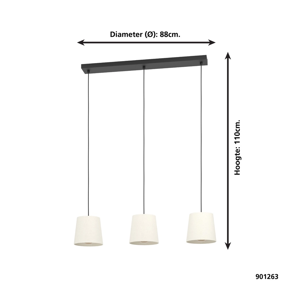 Lampe suspendue Febres 3x E27 - sable Eglo 9008606312795