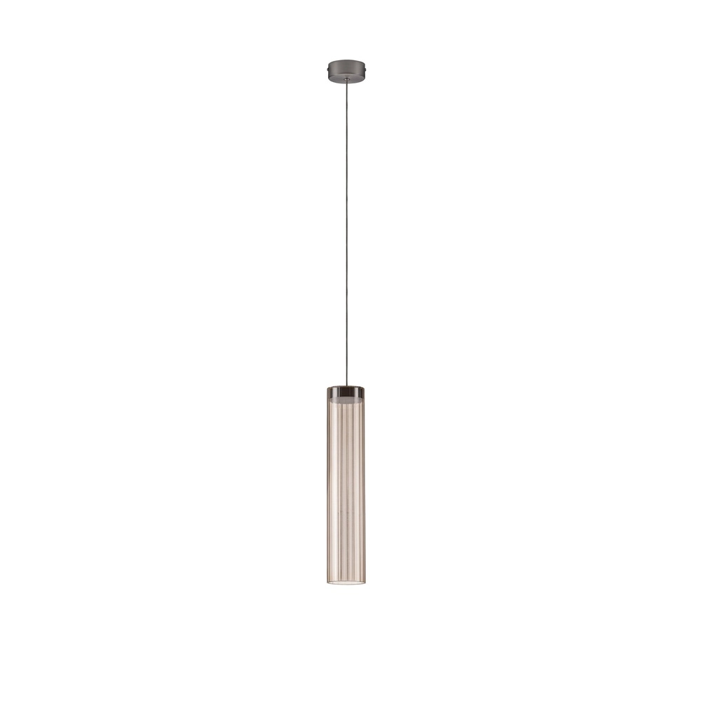 Lampe pendante de conception Brielle anthracite avec verre moka Lyora 5212017495419