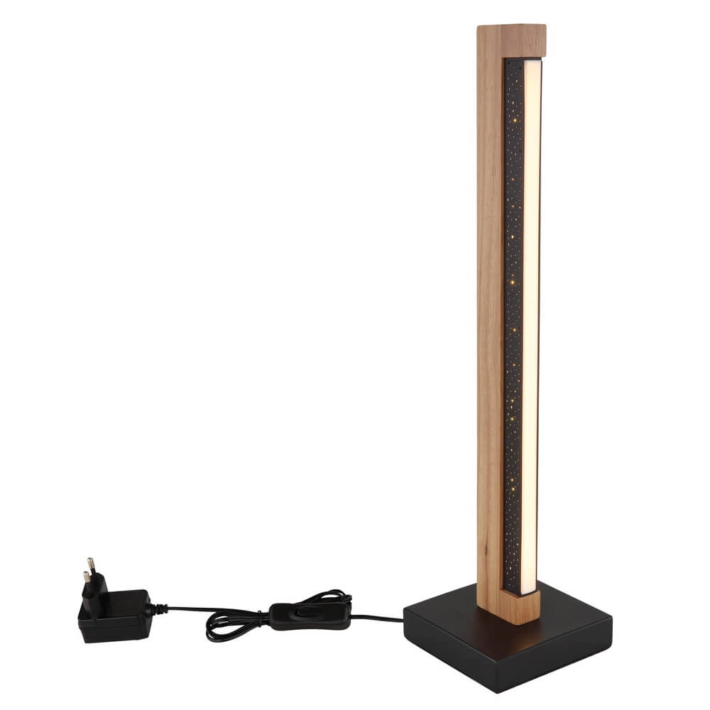 Lampe de table design Starla noir avec bois 48cm Globo 9007371459292