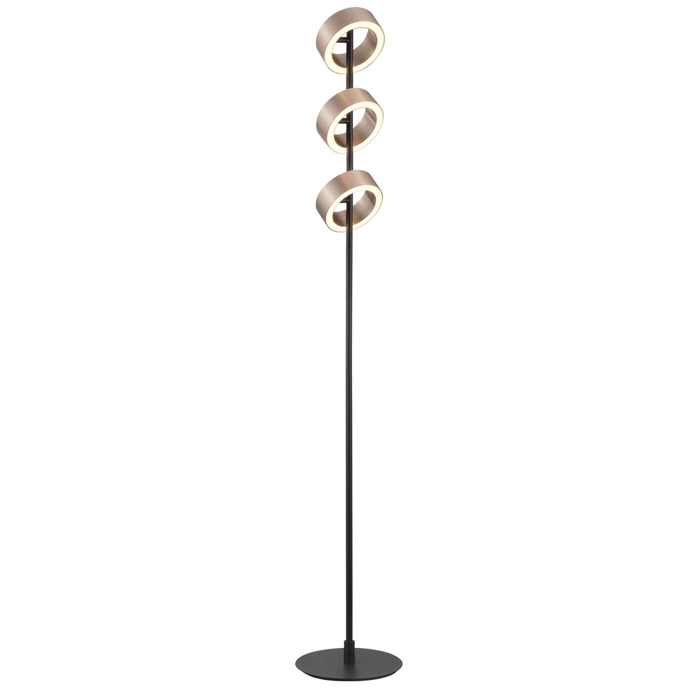 Lampadaire de conception Axion Noir avec brun Brilliant 4004353477171