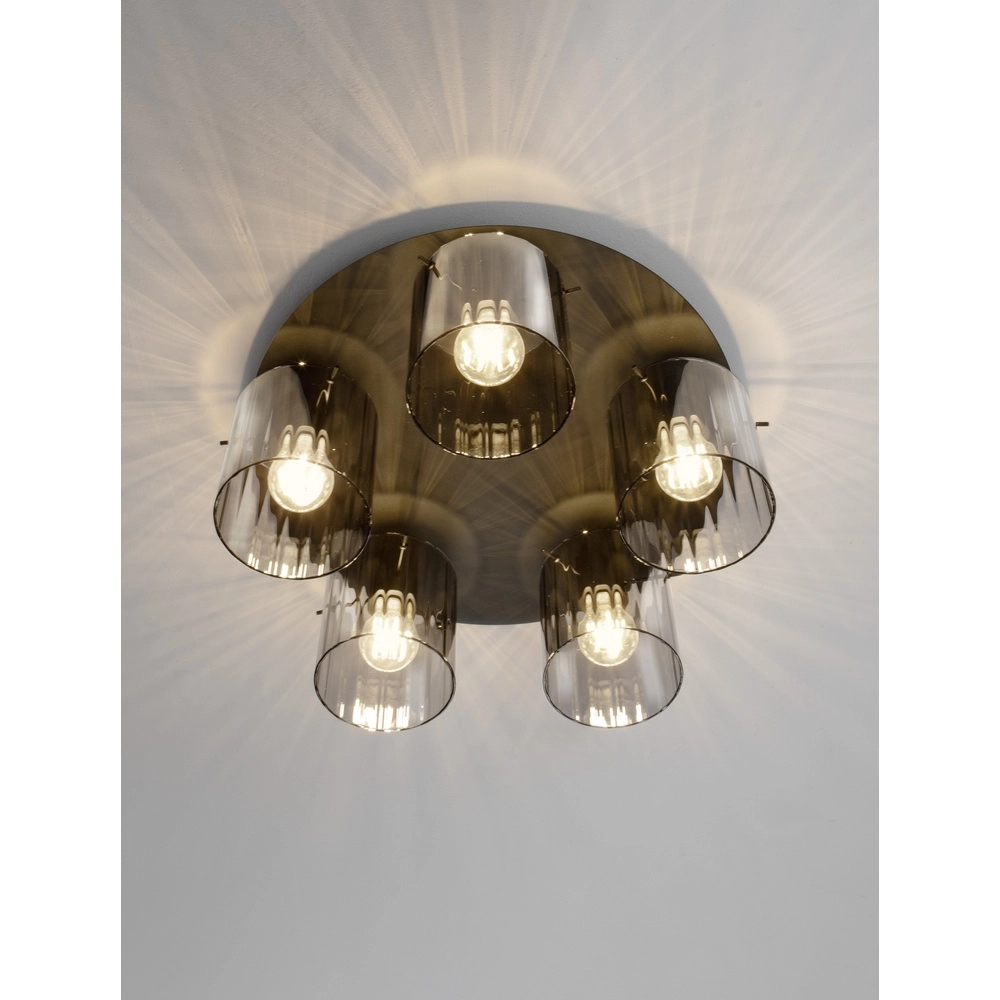 Plafonnier design Mirbi 5 lumières noir Lyora 5212017468468