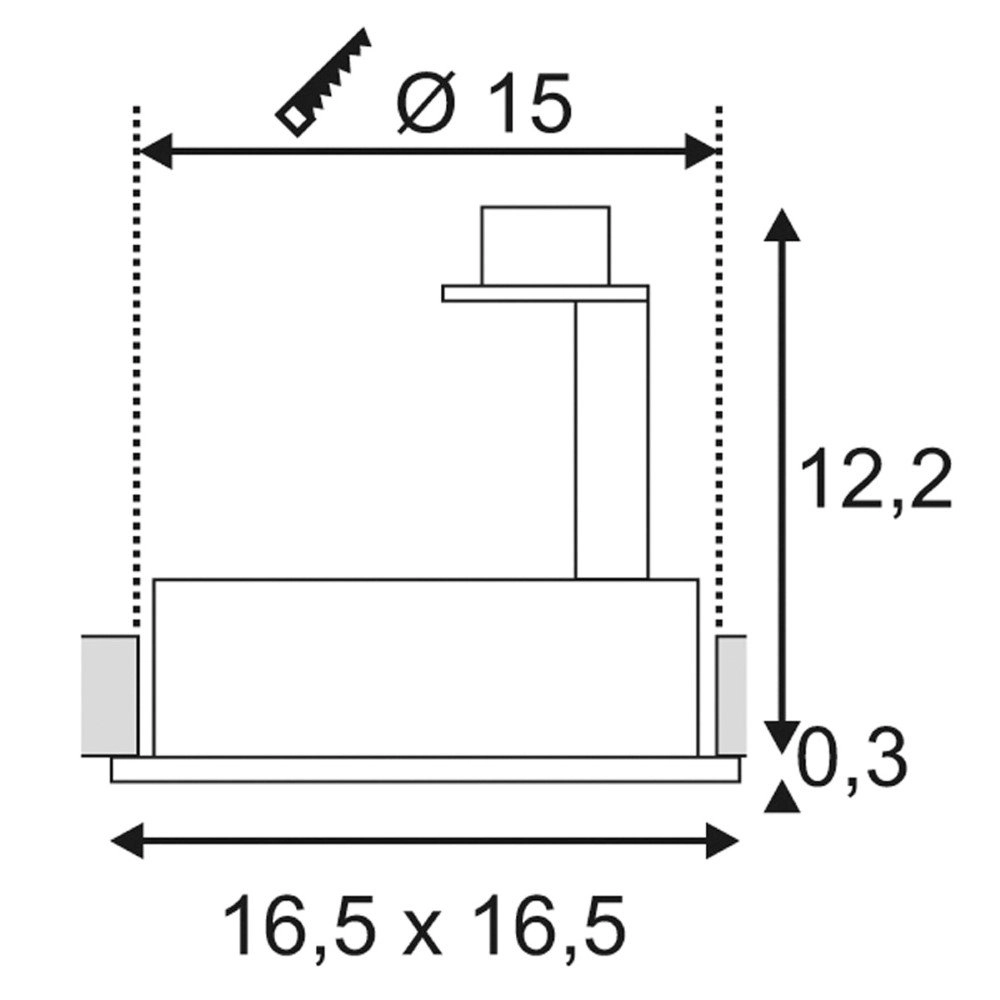 Spot encastrable New Tria ES111 1 Square 16,5 cm blanc SLV 4024163101806