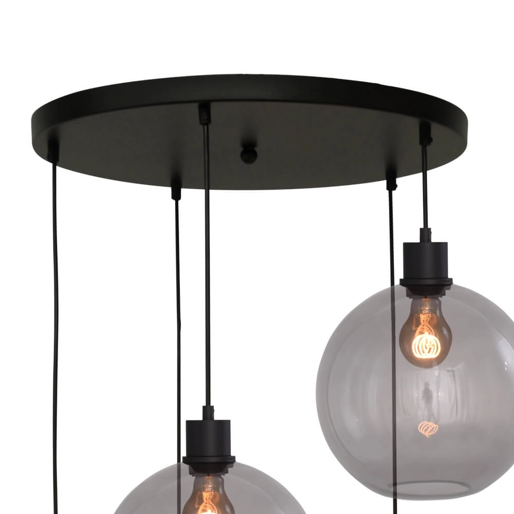 Lampe suspendue Vide Lazise 5x Ø 20cm noir Masterlight 8718121303574