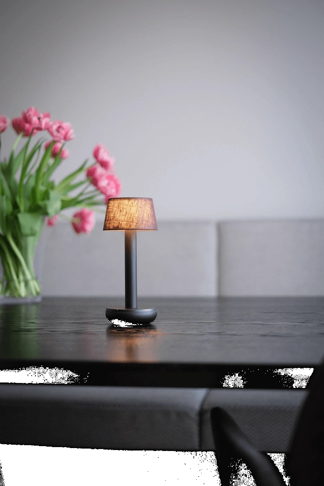 Lampe de table rechargeable Two Black Brown lin Humble 7446023312370