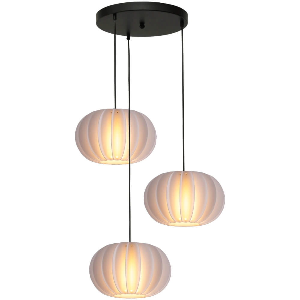 Lampe suspendue Vide Arena avec des casquettes blanches