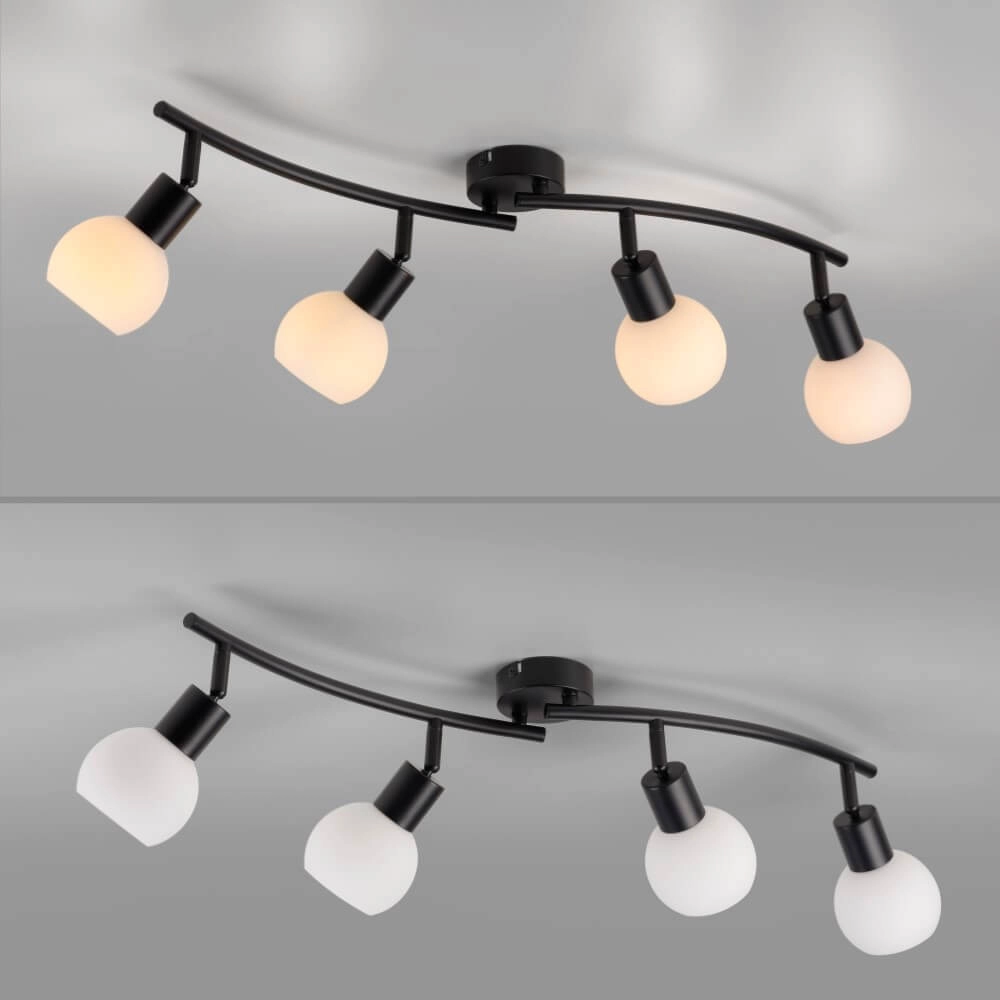 Plafonnier noir Loki 4 lumières Just Light 4043689000790