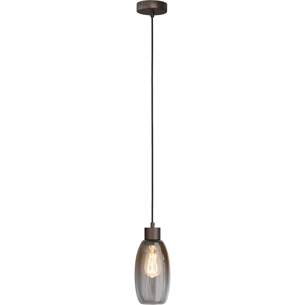 Lampe suspendue en verre Olive Ø 12,5 cm - cacao