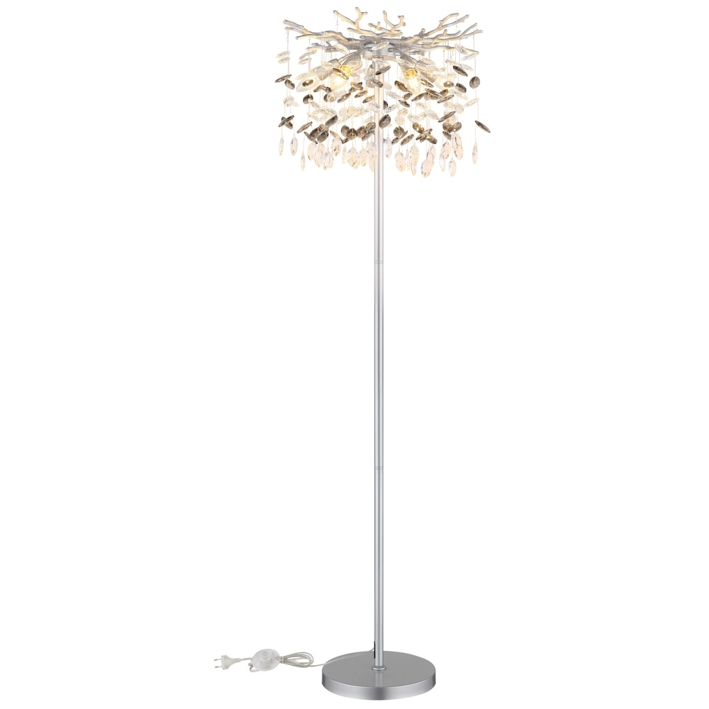 Lampe de pied Queena Gris argenté Ø 46cm Globo 9007371531684