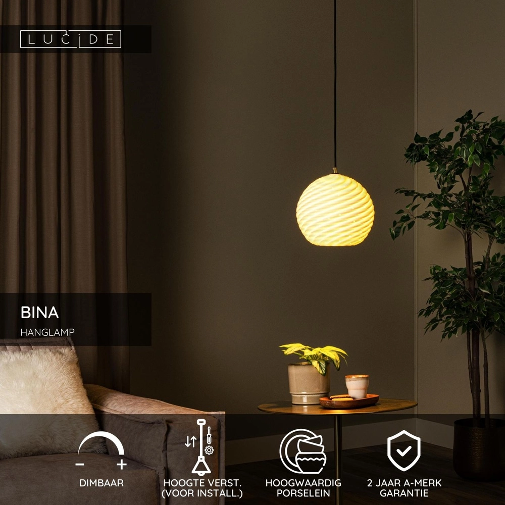 Lampe pendante de conception Bina Unique Ø 25cm blanc Lucide 5411212135100