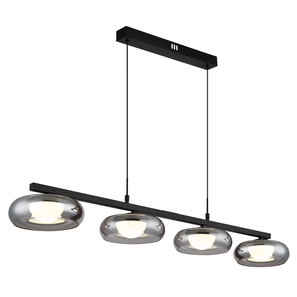 Lampe pendante de conception Carlene Noir à 4 lumières