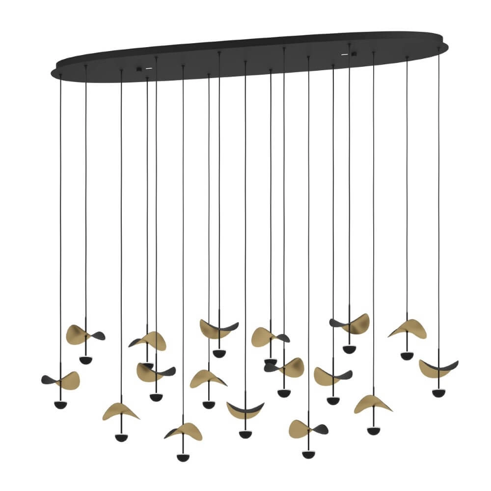 Lampe suspendue noire Dracera avec de l'or Stars of Light 9008606270576