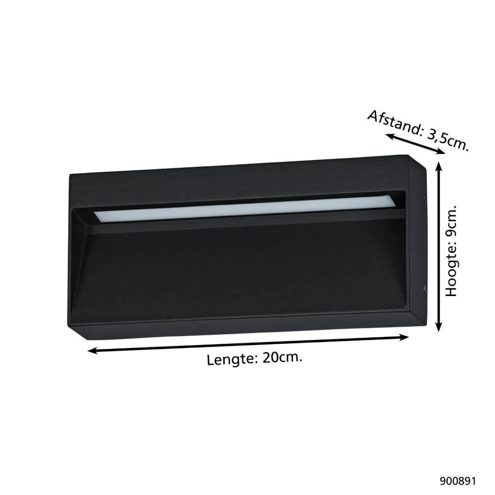 Éclairage d'escalier noir Maruggio allongé - à l'extérieur Eglo 9008606264032