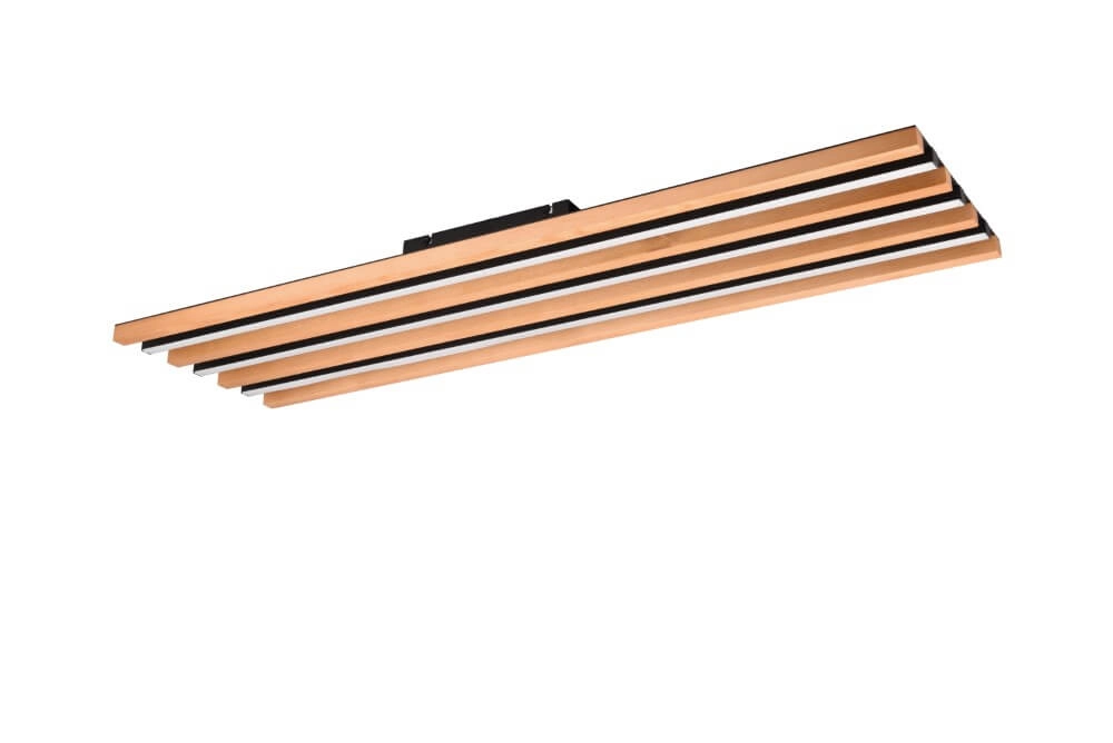 Plafonnier LED Fontana 113x30 cm - aspect bois Trio 4017807615951