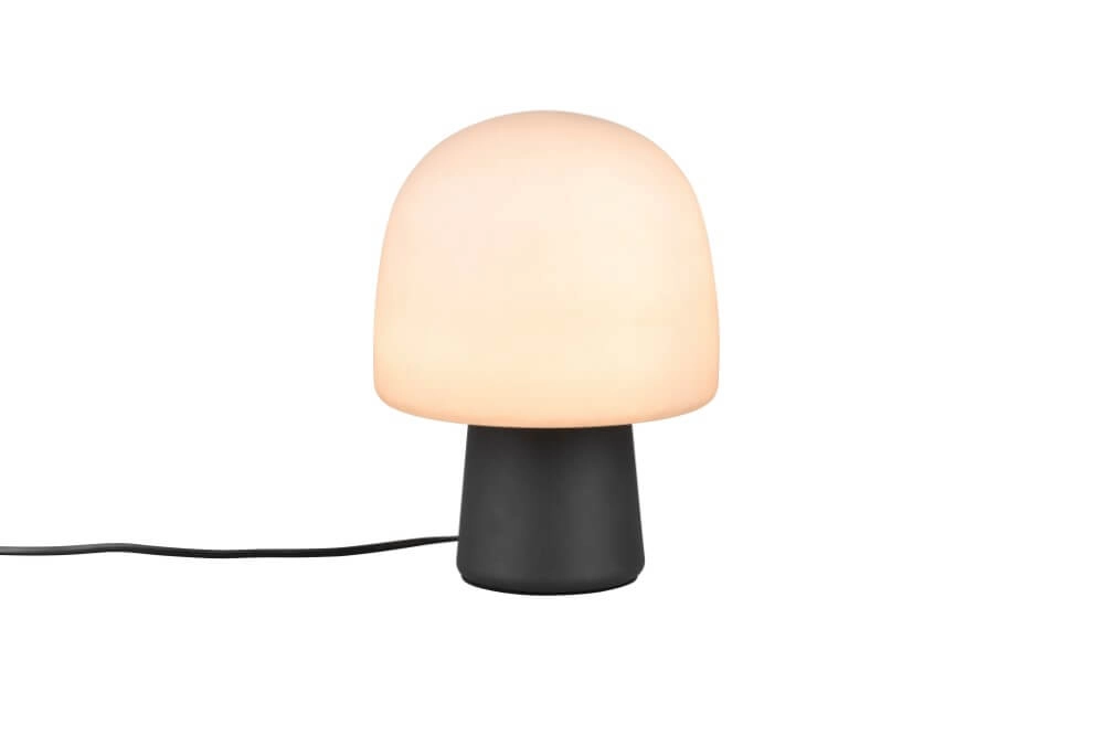 Lampe de table champignon Steen noir avec verre taupe Trio 4017807622683
