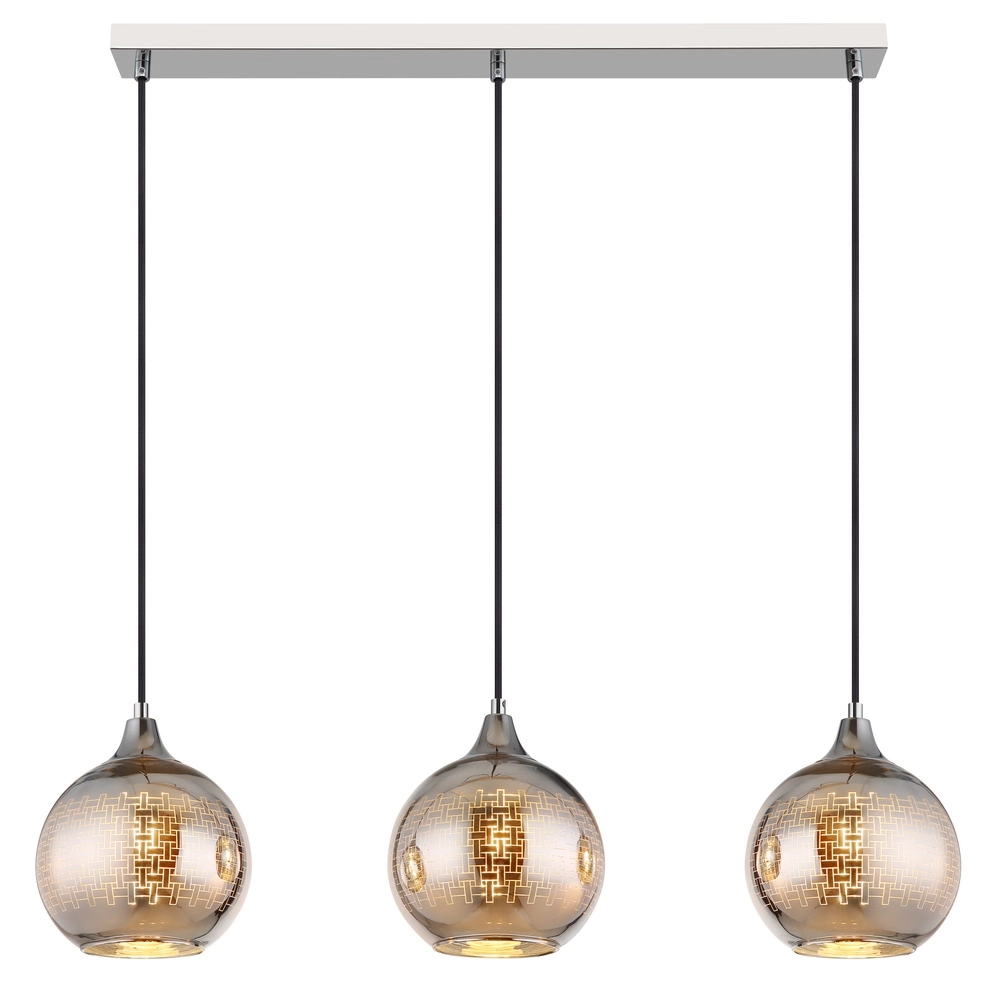 Lampe pendante à 3 lampes Lourdes Blanc Globo 9007371509072