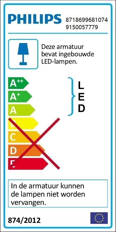 Lampe de plafond Super Slim 4000K blanc Philips 8718699681074