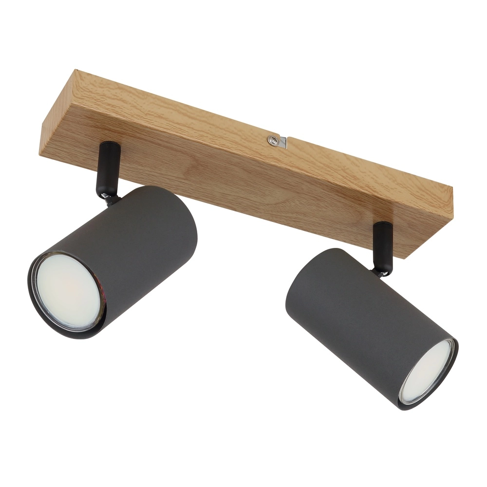 Lampe de plafond à deux lampes Robby bois Globo 9007371430529