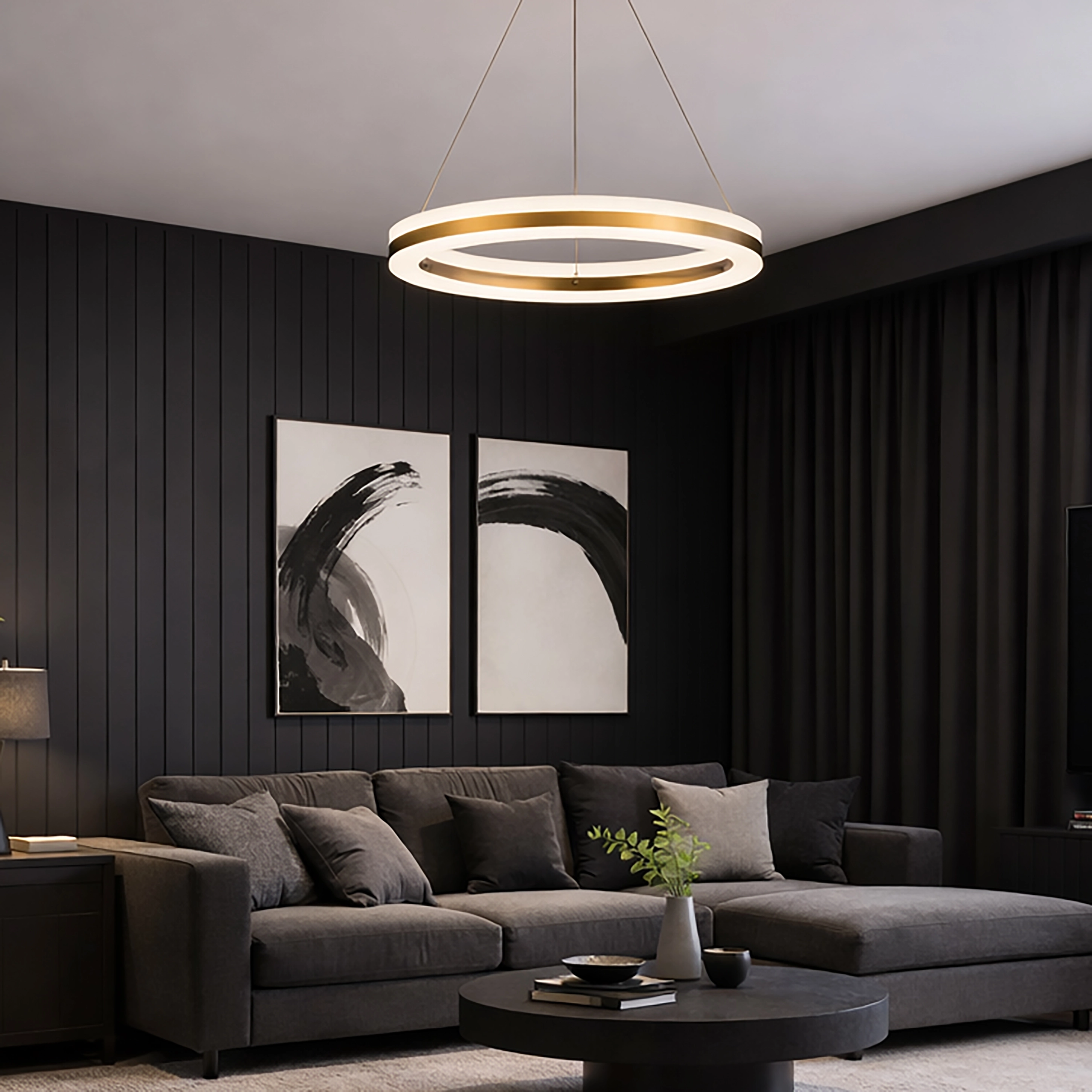 Lampe pendante de conception Ada Ø 100 cm d’or Lyora 5053423315485