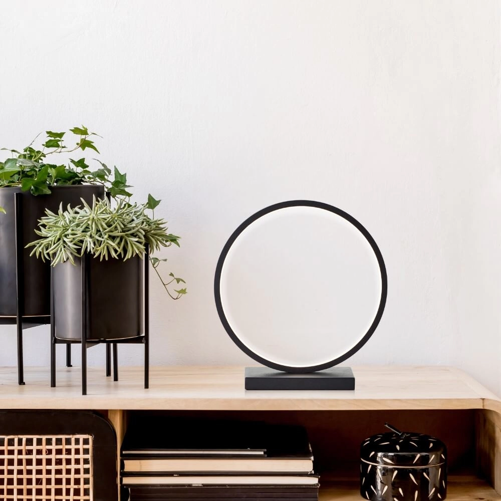 Lampe de table Chaumont rond noir Brilliant 4004353414985