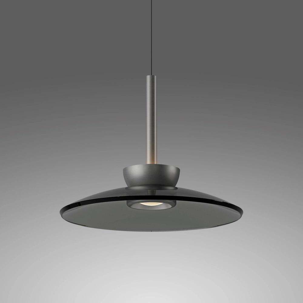 Lampe suspendue de table de salle à manger 3L Pure Moon Plaqué platine avec verre fumé Paul Neuhaus 4012248386309