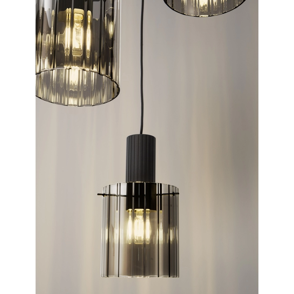 Suspension design Mirbi 3 lumières noir rond Lyora 5212017468437