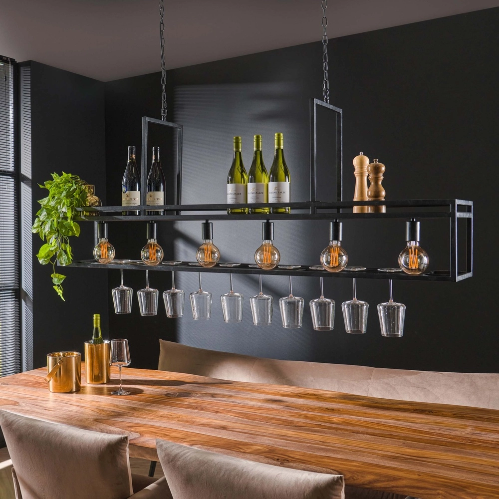 Lampe suspendue pour îlot de cuisine Decorate 160 cm - charbon de bois Lyora 8716803512542