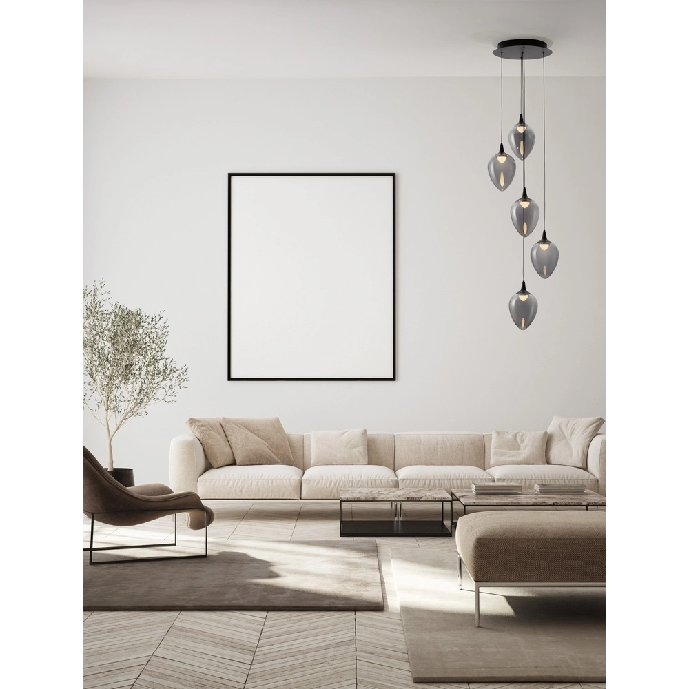 Suspension Nali Verre fumé à 5 lumières Lyora 5212017477781