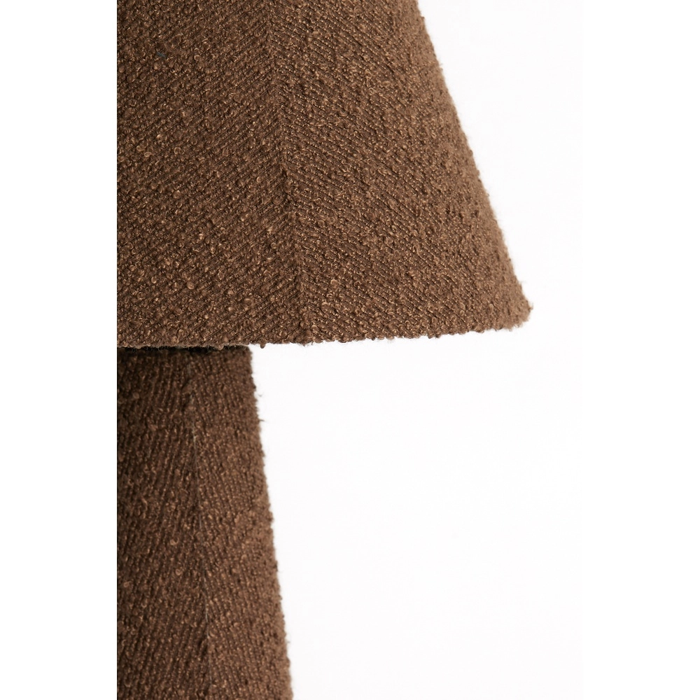 Lampe de table Devia Ø 30cm - bouclé - brun Light & Living 8717807759476