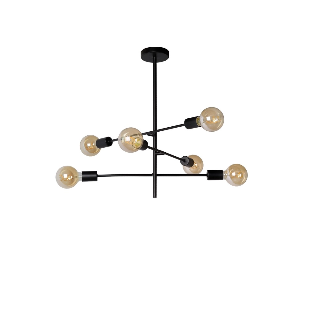 Lampe de plafond Lester Noirs à 6 feux