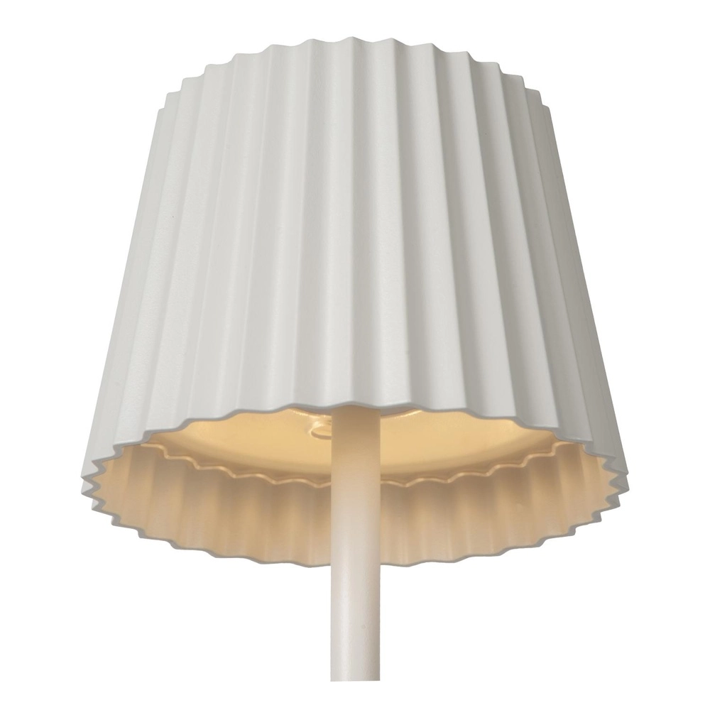 Lampe de table rechargeable Justine Blanc avec station de recharge Lucide 5411212272188