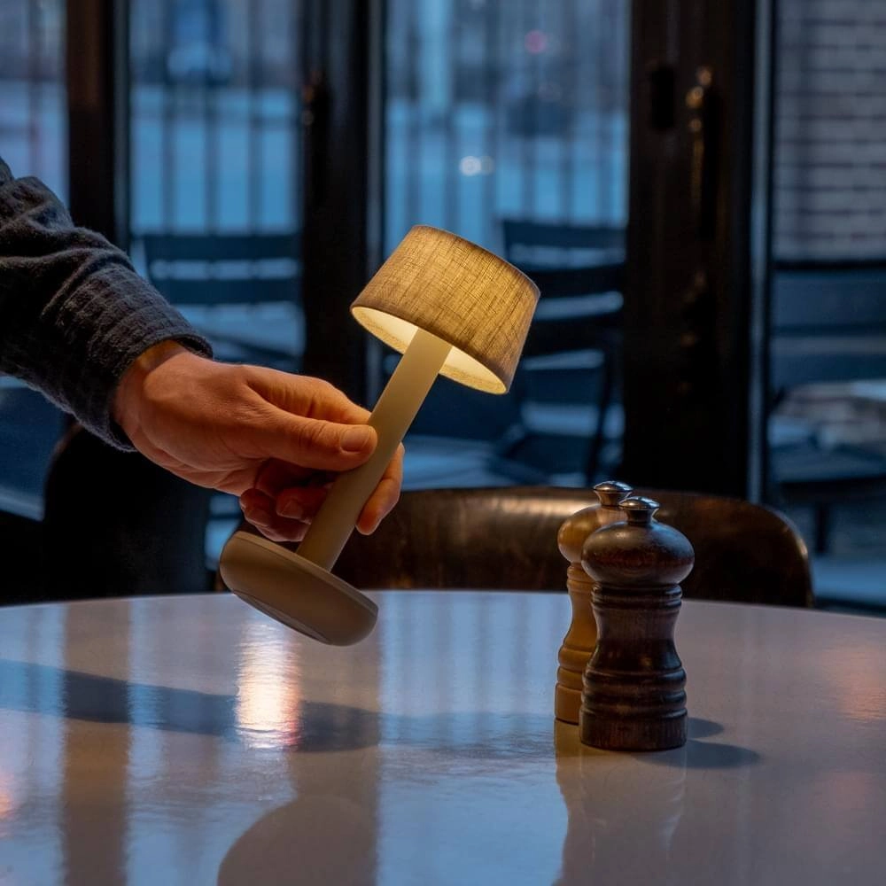 Lampe de table rechargeable Two Beige linnen Humble 7446023312363