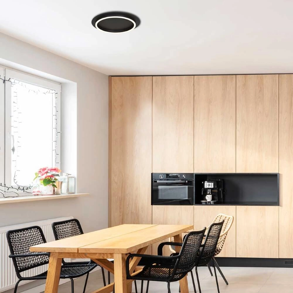 Plafonnier LED moderne Ringlux noir - Ø 32cm Steinhauer 8712746170573