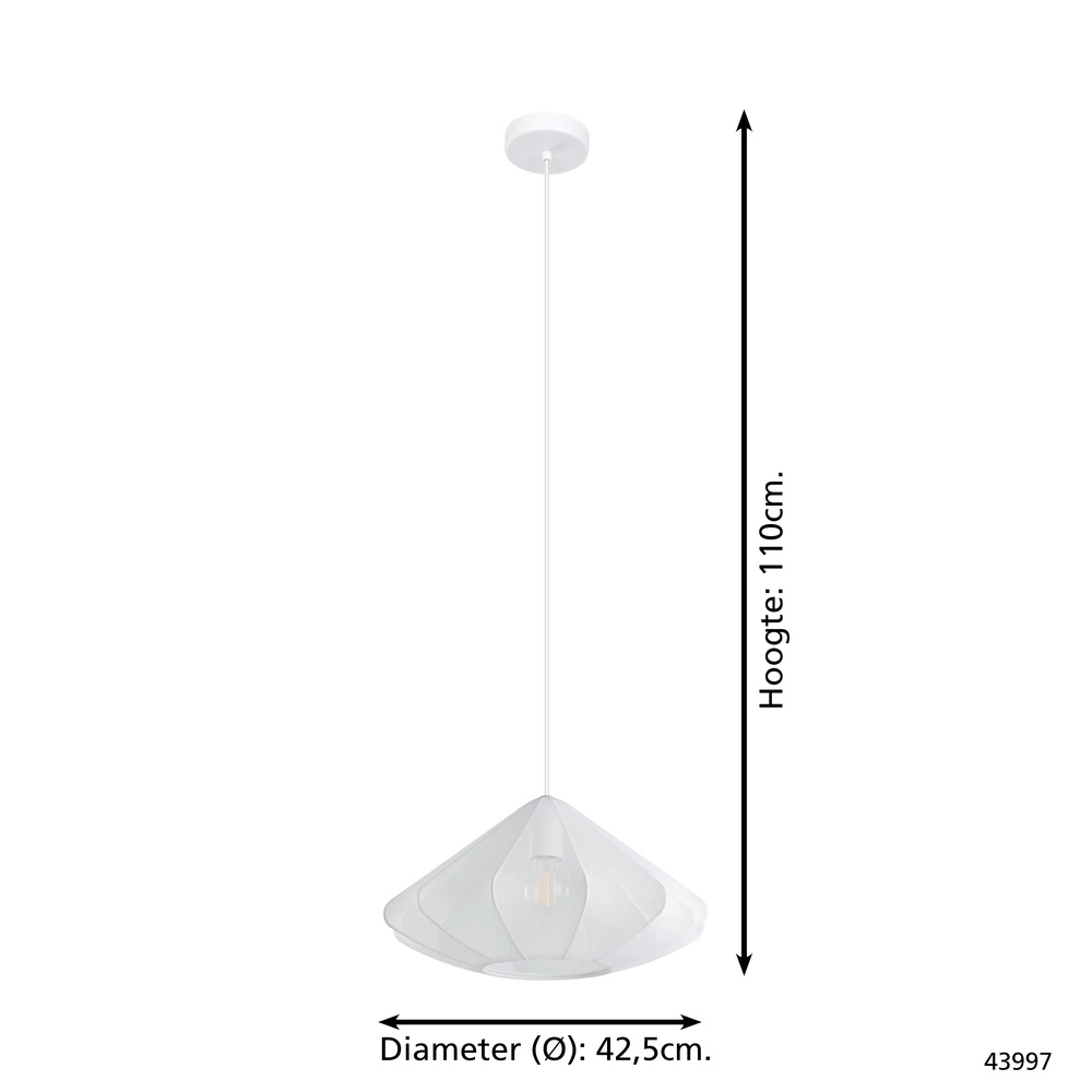 Lampe pendante Ø 42cm Dolwen Blanc - Japandi Eglo 9002759439972