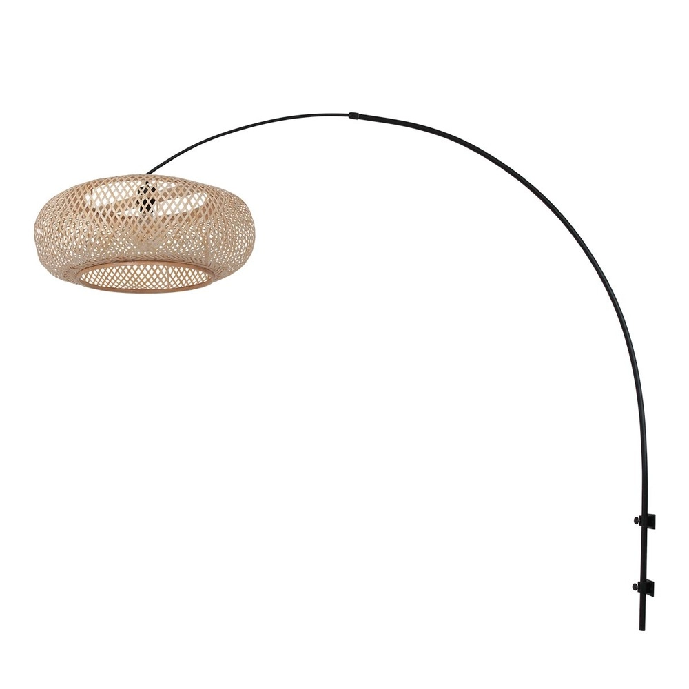Applique murale arche Sparkled Light noir avec capuche en rotin Steinhauer 8712746181982