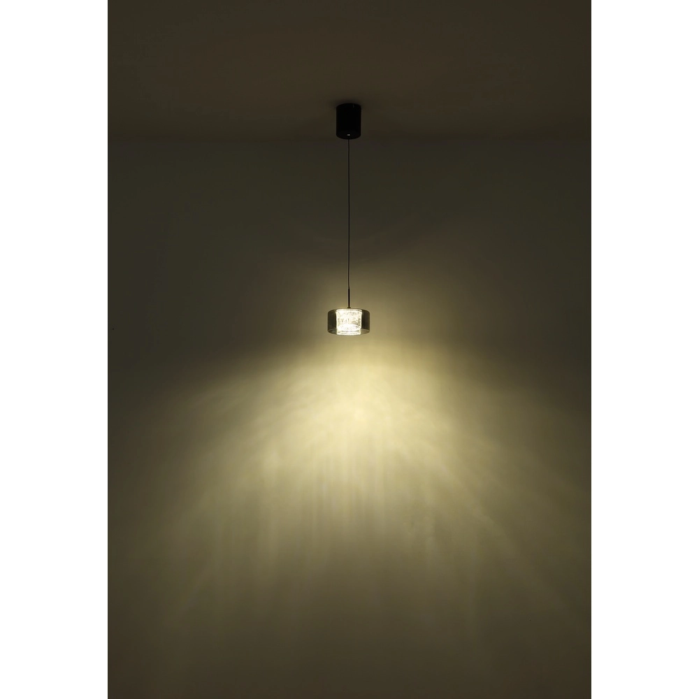 Lampe pendante de conception Fogsy Noir simple avec verre fumé Globo 9007371450381