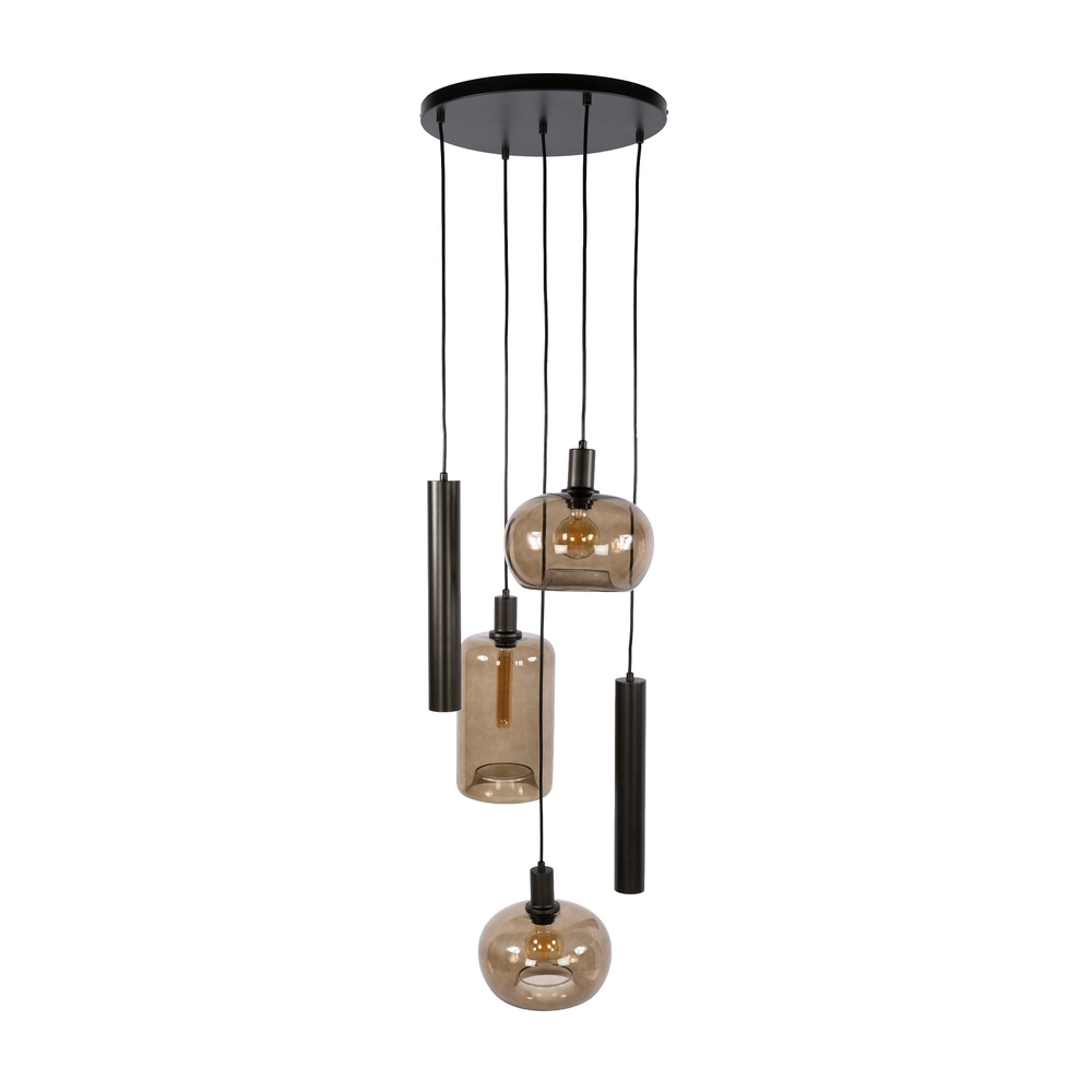 Lampe pendante de conception Serene Sienne brun 5 clairs Lyora 8716803514805