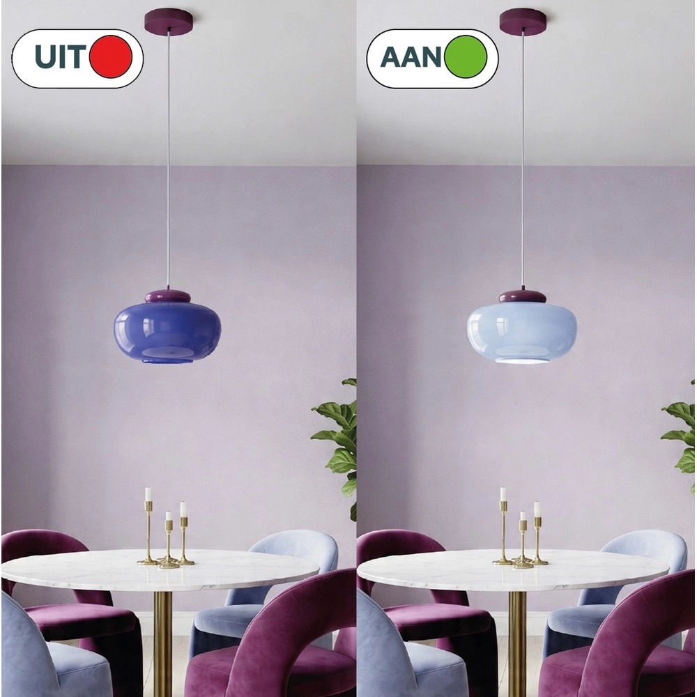 Lampe pendante de conception Berardelli bleu avec violet Ø 30cm Eglo 9008606404988