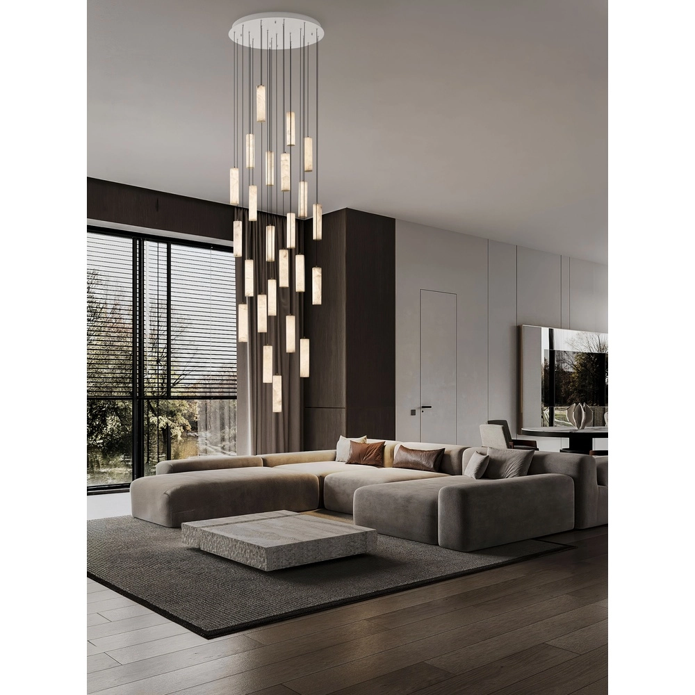 Lampe suspendue Diletto Or avec 24 lumières blanches